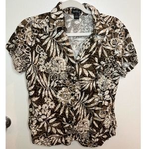 Vintage Erika Brown Printed Shirt